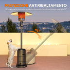 Outdoor Heater with Automatic Shut-Off and Wheels, 82x82x223 cm, Dark Brown