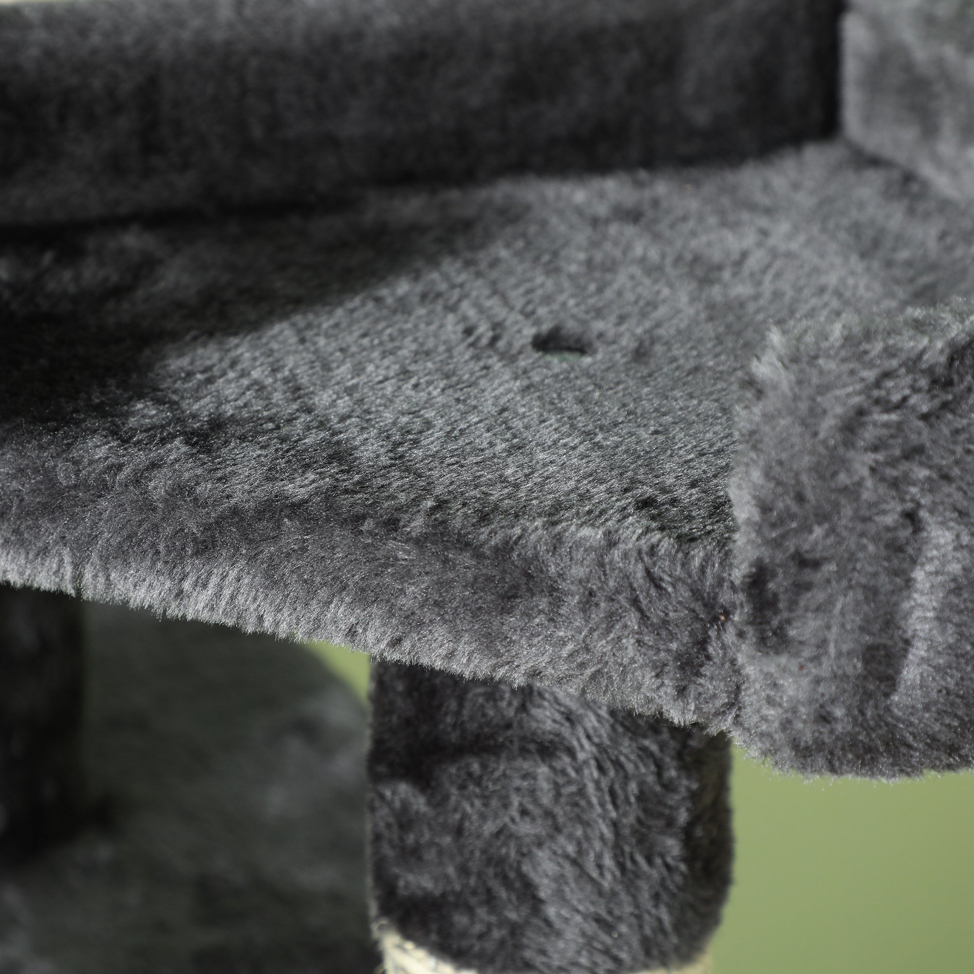 Cat Scratching Tree with 3 Perches, 2 Houses and Hanging Toys, Made of Wood and Plush, 49x49x173 cm, Grey