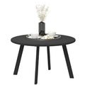 Round Garden Coffee Table in Industrial Style with Non-Slip Feet, in Metal, Ø70x42 cm, Black