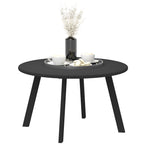 Round Garden Coffee Table in Industrial Style with Non-Slip Feet, in Metal, Ø70x42 cm, Black