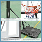 Basketball Hoop for Adults with Adjustable Height (302-352cm), Steel Frame, PE and PVC, Black