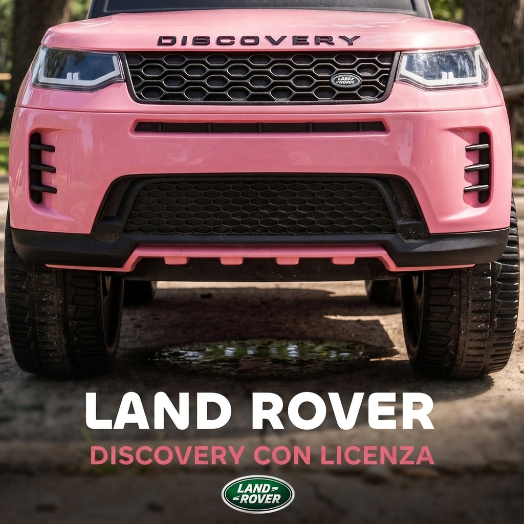 AIYAPLAY Land Rover Licensed Ride-On Car with Handle and Barrier, in PP and Steel, 84x40x94.5 cm, Pink