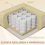 Beige Reclining Relax Chair with 8 Massage Points, Heating and Footrest, 97x92X104 cm