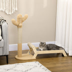 Cat Hammock with Cactus Design 2 in 1 Cat Scratching Post for Indoor, 88.5x31.5x76.5 cm