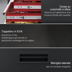HOMCOM Tool Trolley 5 Drawers, Removable Box and Cabinet with Steel Key, Red - Borgè