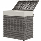 Outsunny basket garden container and house in rattan with internal fabric, 57x34x62cm, gray - Borgè