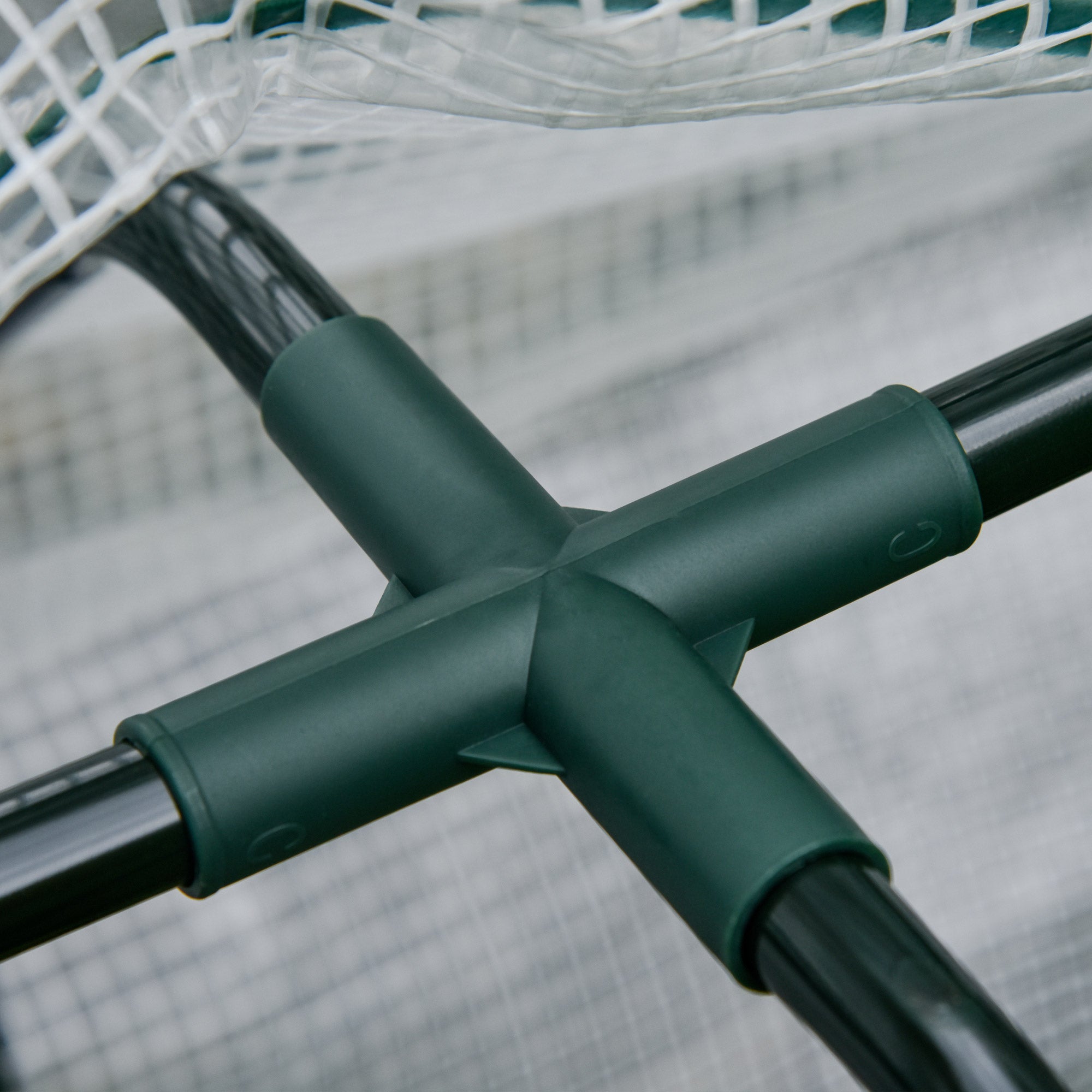 Vegetable Garden Bed with Greenhouse, Outdoor Plant Holder in Wood and PE for Flowers and Vegetables, 121x55x117cm