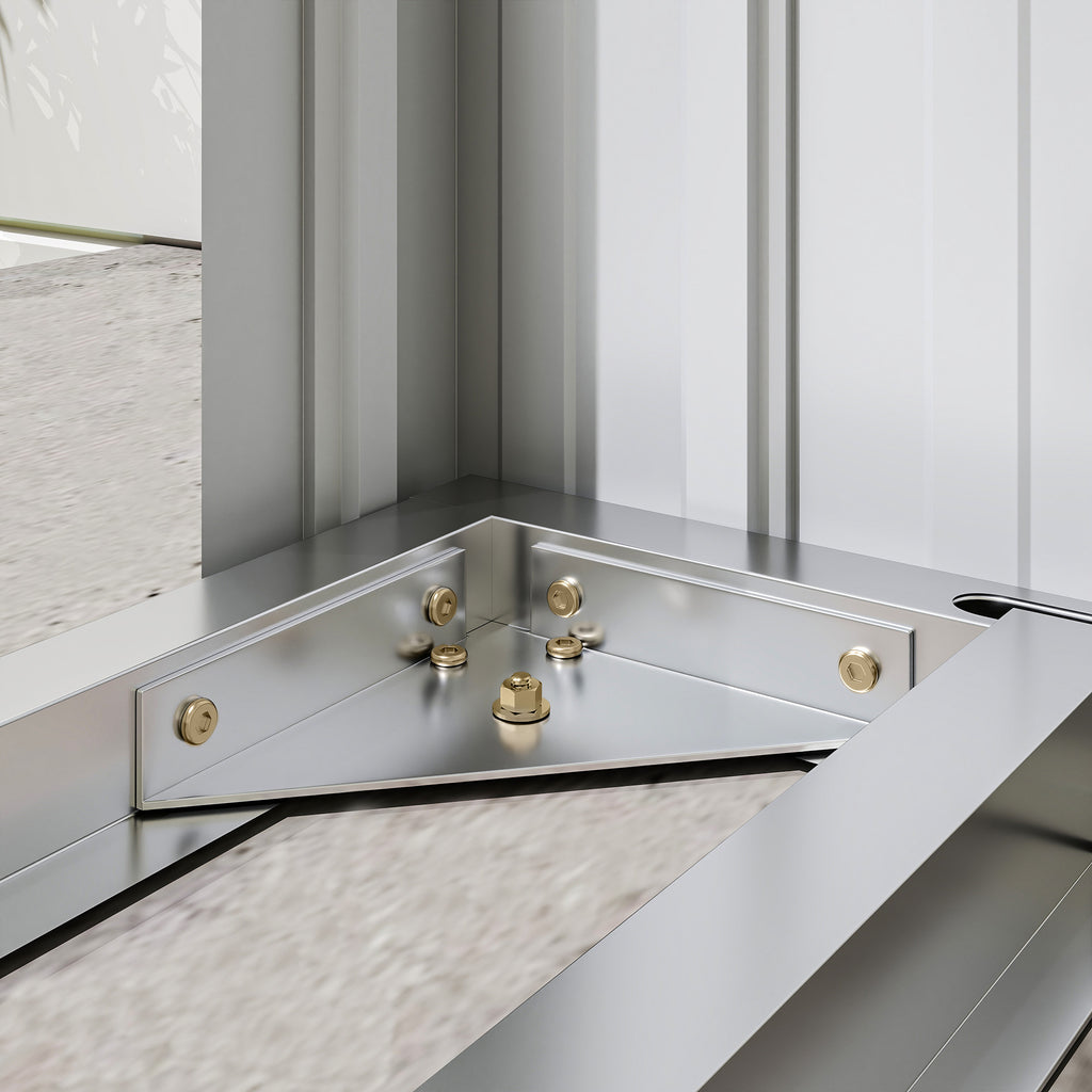 Outdoor Steel Log Shed, Raised Base and Sloped Roof, 150x66.5x150 cm, Dark Grey