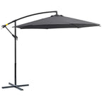 Garden Umbrella 3x2.5 m Arm and Tiltable with Crank, in Steel and Polyester Grey - Borge' Group Limited