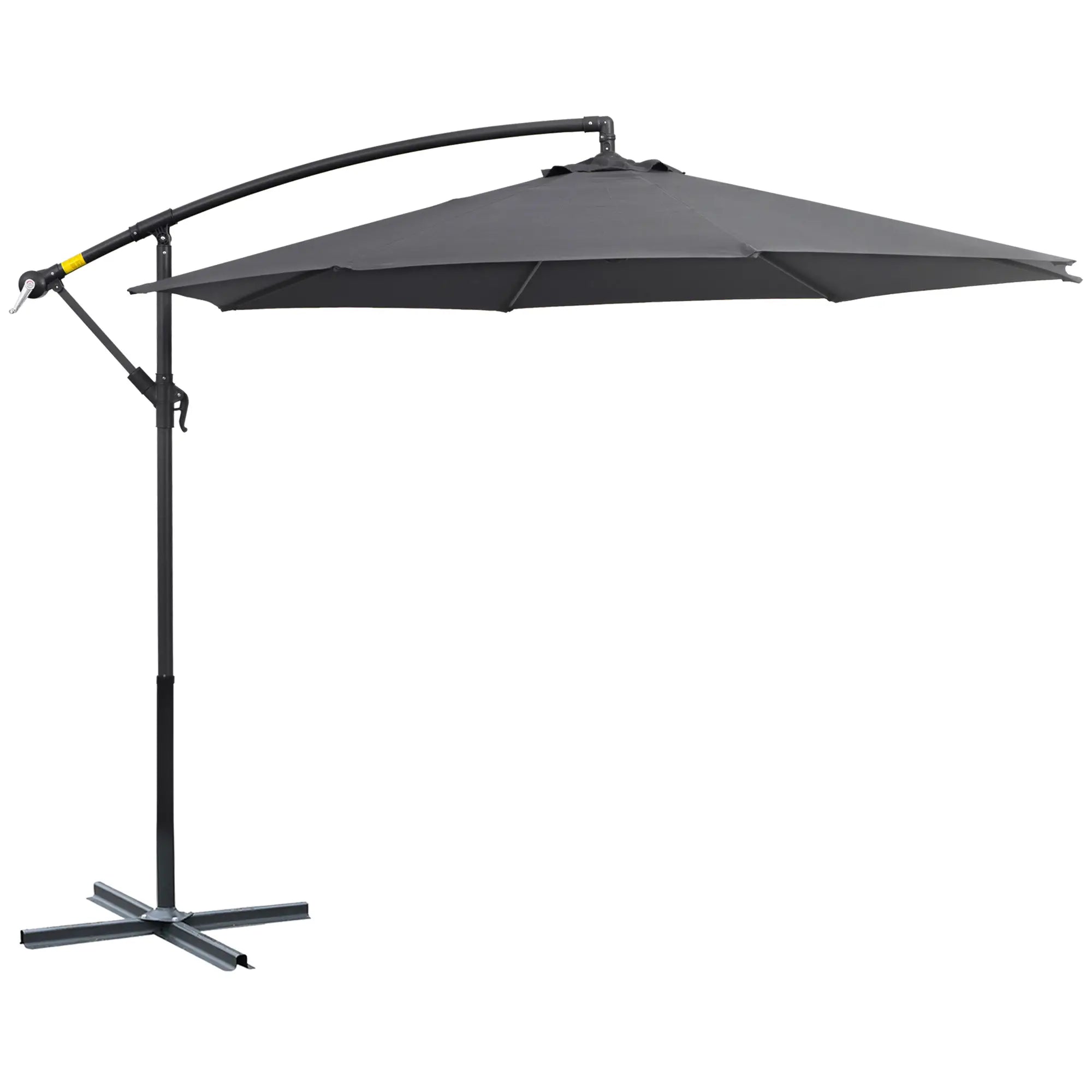 Garden Umbrella 3x2.5 m Arm and Tiltable with Crank, in Steel and Polyester Grey - Borge' Group Limited