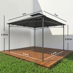 Outsunny Garden Gazebo Outdoor Gazebo Double Roof 3x3 m Dark Grey