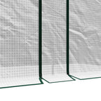 2m² Garden Greenhouse, 2 Roller Doors, 140g/m² Anti-UV PE Cover, 2x1x1.78m, White
