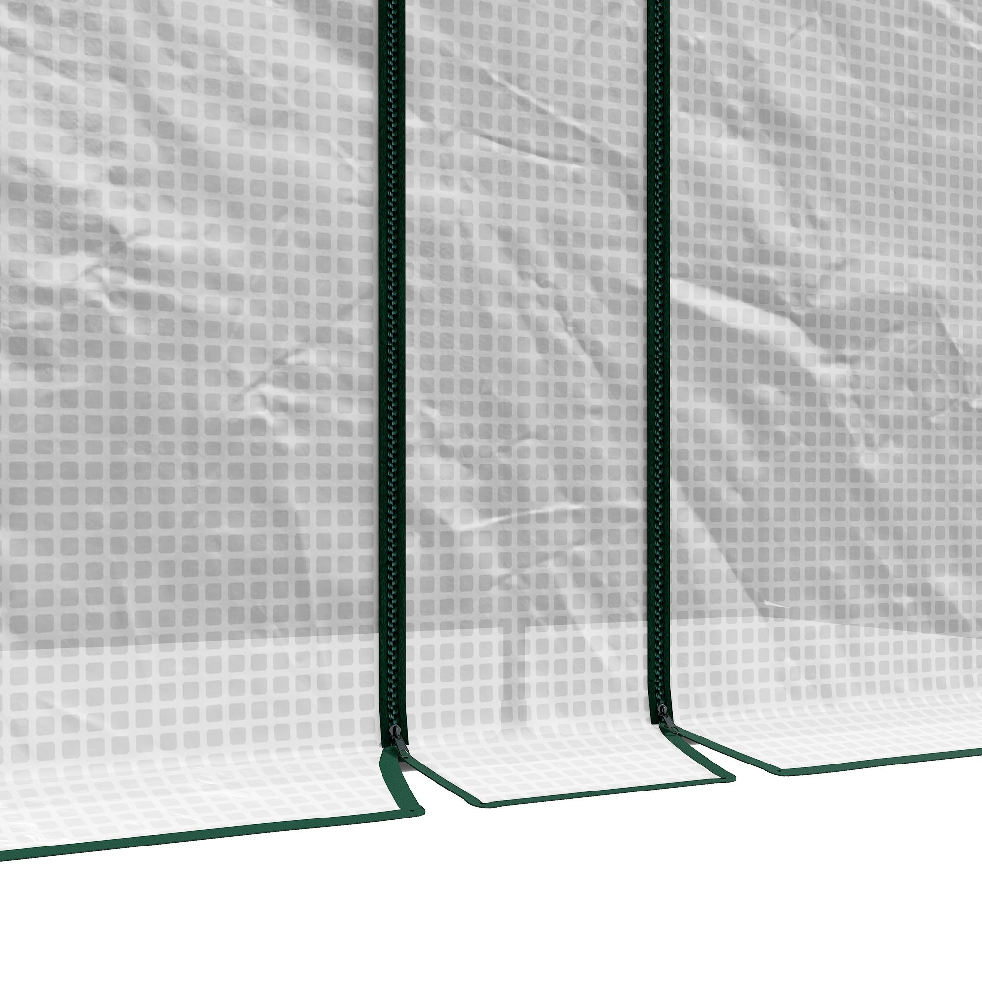 2m² Garden Greenhouse, 2 Roller Doors, 140g/m² Anti-UV PE Cover, 2x1x1.78m, White