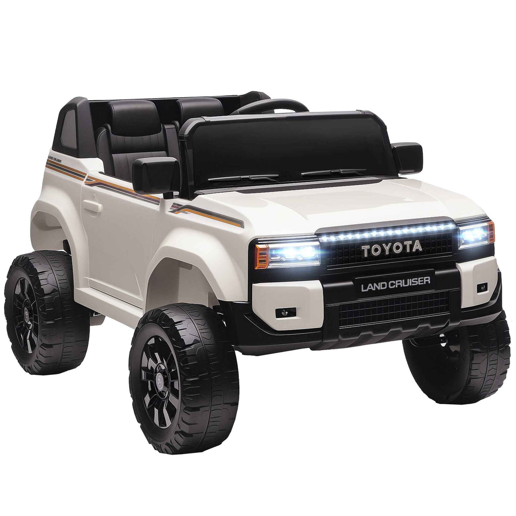 AIYAPLAY TOYOTA Land Cruiser 12V Electric Ride-On Toy Car with Remote Control, Ages 3-6, White