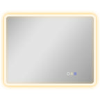 Bluetooth LED Bathroom Mirror, Touch Switch, Adjustable Light, 3 Colors, Anti-Fog, 70 x 90 cm, Silver