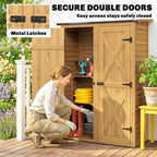 Outsunny Brown Wooden Shed, Tool Storage with 2 Shelves