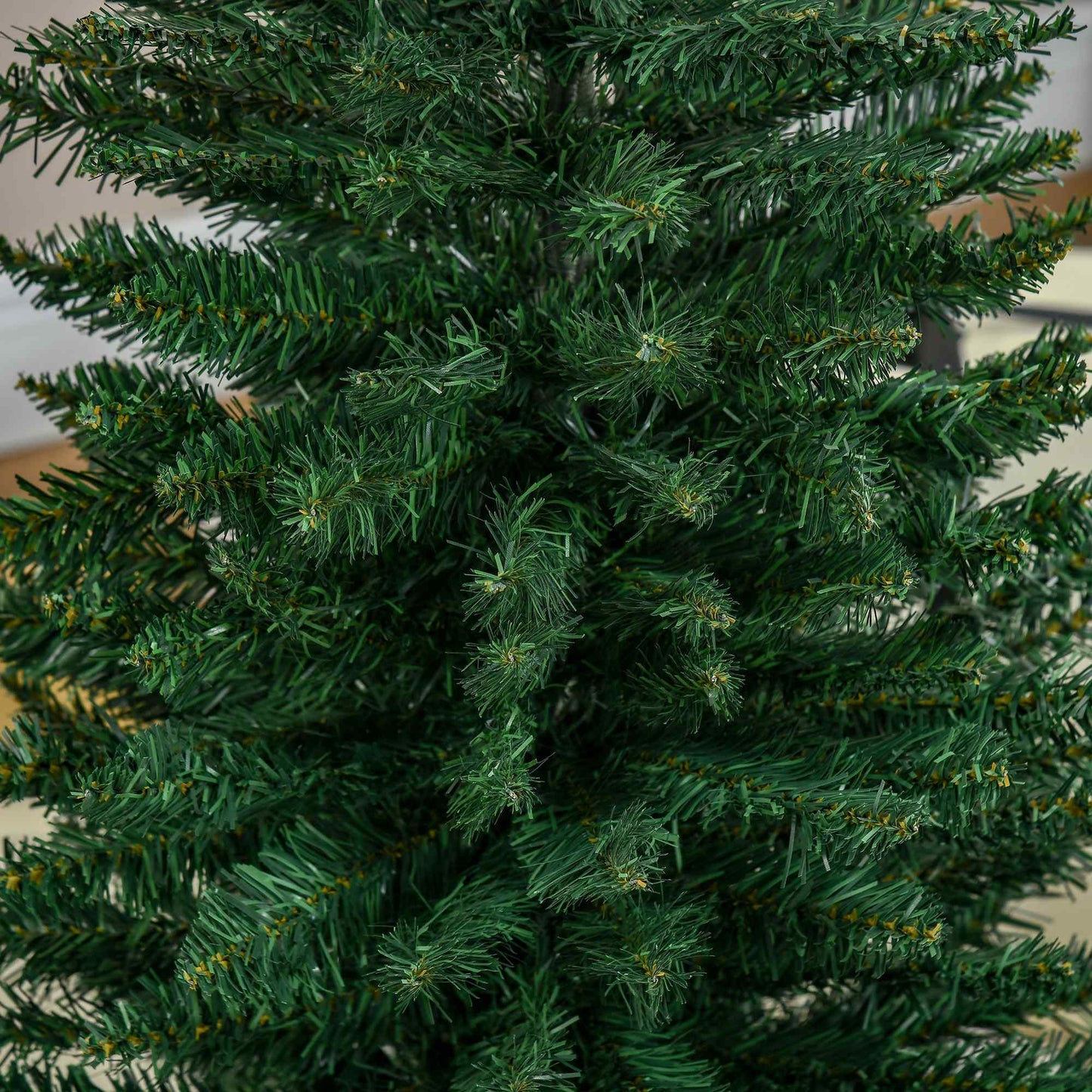 CHRISTMAS TREE - Artificial Christmas Tree 150cm Tall and Narrow with Realistic Branches and Plastic Base, Green