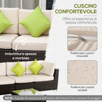 8-Piece Rattan and Aluminum Garden Furniture Set, Modular Garden Lounge Set with Sofas and Outdoor Coffee Table