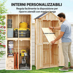 Outsunny Outdoor Tool Cabinet with Removable Shelves