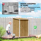 Outsunny Galvanized Steel Garden Shed with Hinged Door, 100x104x160 cm, Light Brown