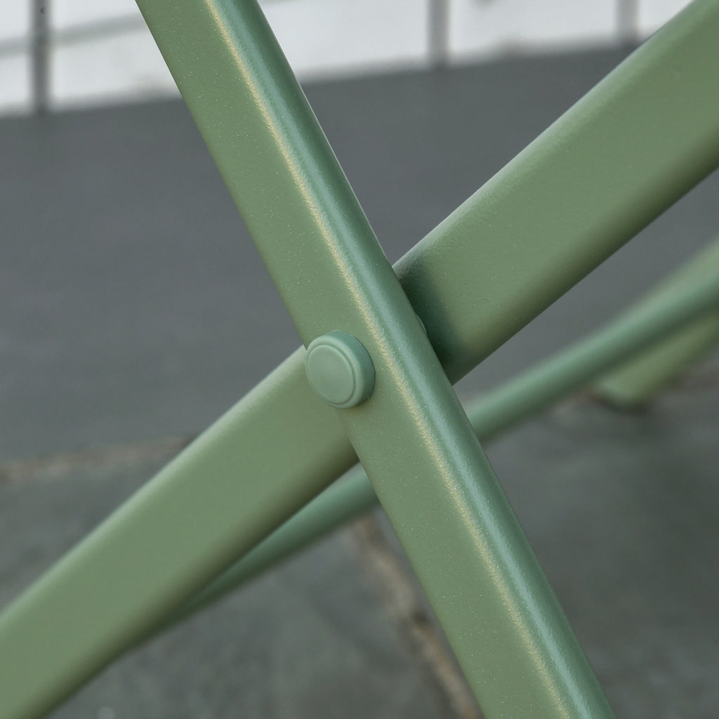 Outsunny garden set 3 folding steel, 2 chairs 42x50x81 cm and table Ø60x71 cm, green - Borgè