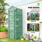 Outsunny 5-Tier Greenhouse with Zip Door, Steel and PE, 69x49x193 cm, Green