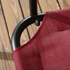 3-seater garden swing in steel with polyester sunshade roof, 172x110x153 cm, red and black
