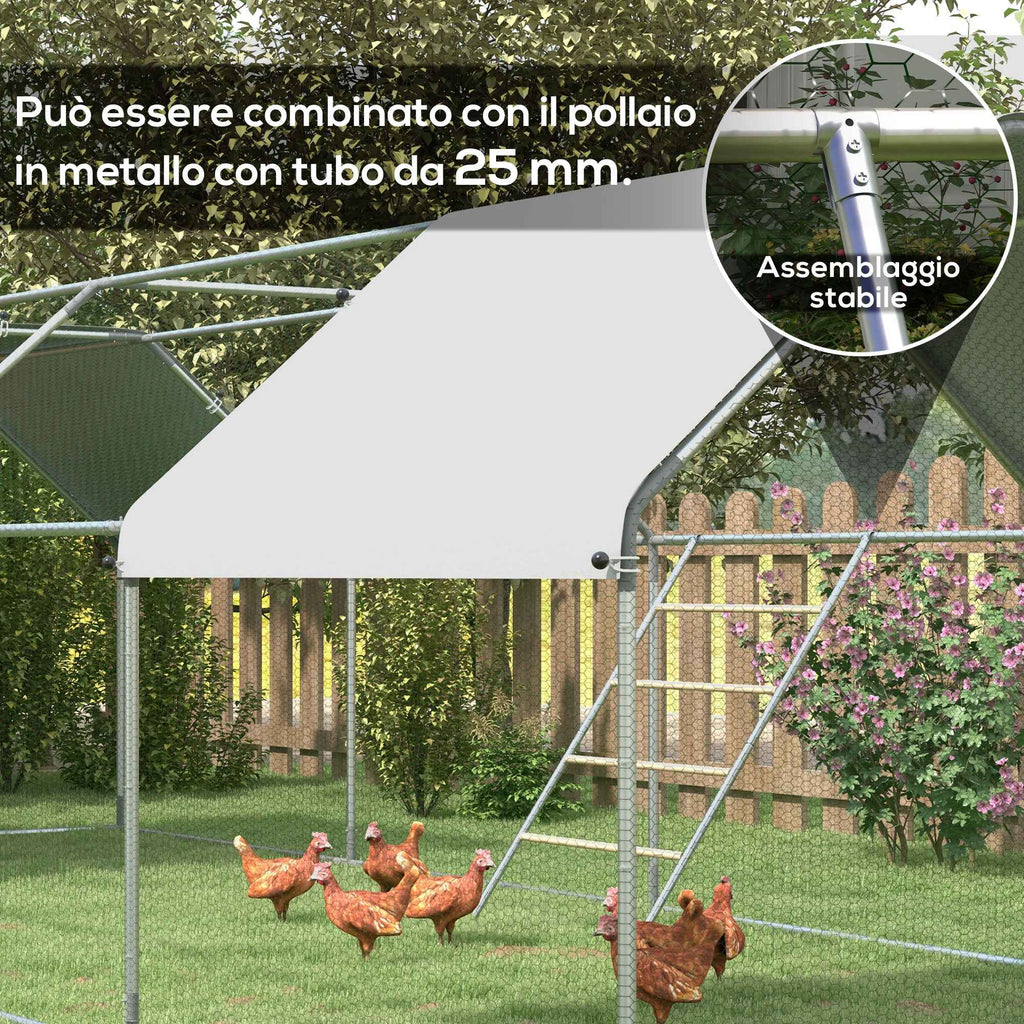 PawHut 4-Tier Chicken Perch for 4-6 Chickens Made of Wood and Galvanized Steel, Wood Color