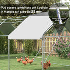 PawHut 4-Tier Chicken Perch for 4-6 Chickens Made of Wood and Galvanized Steel, Wood Color