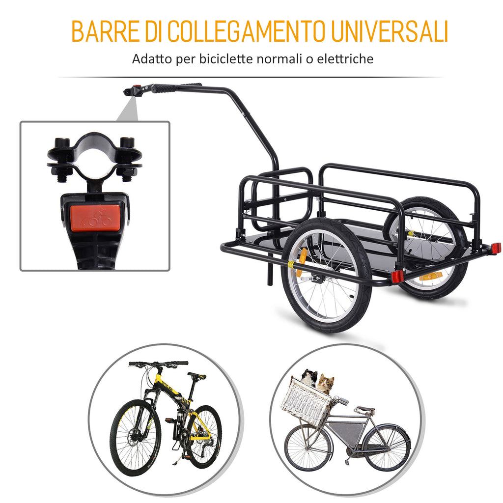 Folding Bike Trailer, 36kg Load Capacity, 156x72x82cm
