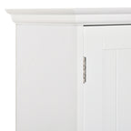 Wall-Mounted Bathroom Cabinet with 2 Doors and Open Shelf, Adjustable Internal Shelf, White