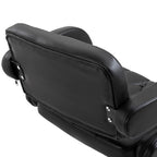High Bar Stool with Backrest and Armrests, Swivel with Adjustable Height and Footrest, Black Faux Leather