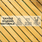 Outsunny Garden Walkway with Rollable and Semi-Flexible Slats, in Fir Wood, 185x60 cm, Yellow