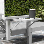 Outsunny Adjustable Garden Lounger with Table and Armrests, in Polypropylene, 79x158x88 cm, Light Grey