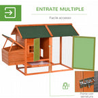 Prefabricated Wooden Chicken Coop with Nesting Box and Removable Tray