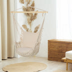 Outsunny Shabby Chic Indoor/Outdoor Rope Garden Hammock, White