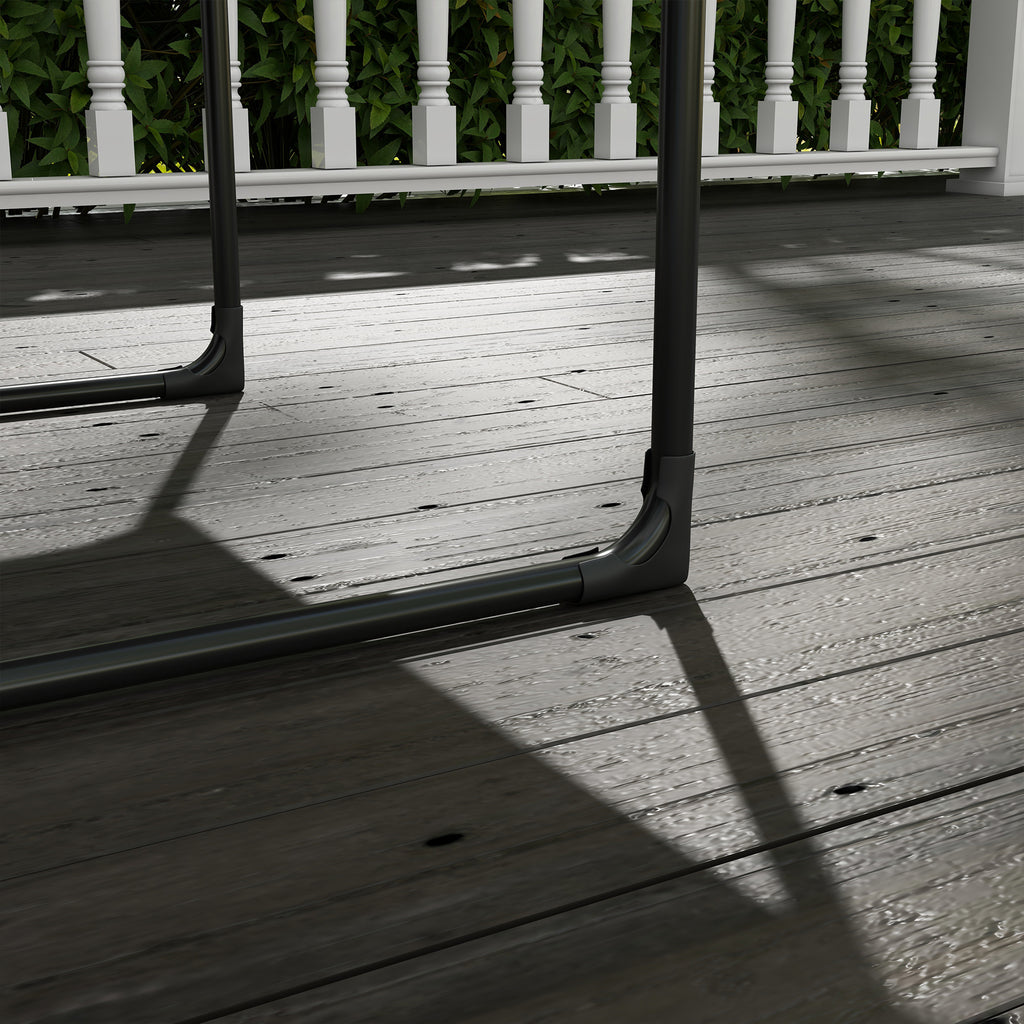 Garden Armchair with Padded Cushion, in Steel and Polyester, 62x110x88 cm, Gray and Black - Borgè