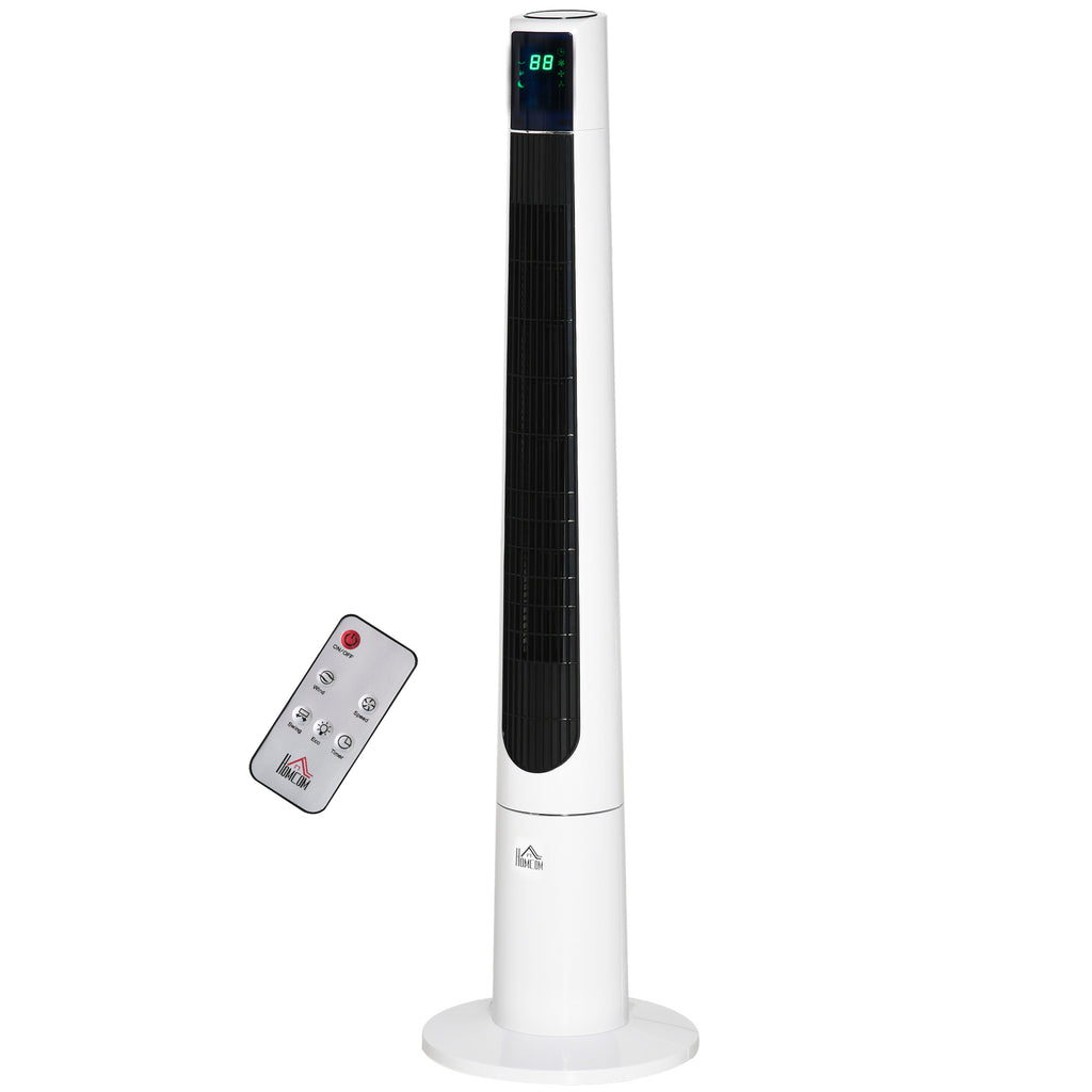 50W Tower Fan with 3 Modes and 3 Speeds with 12h Timer, in ABS, Ø32x118.2 cm, White - Borgè