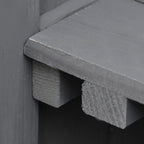 Outsunny garden wardrobe with 2 fir wood shelves with opening roof, 74x43x88 cm, dark gray - Borgè