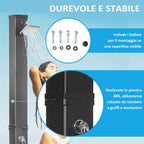Outsunny 40L Solar Garden Shower with 60°C Temperature, Rotating Shower Head and Foot Tap, Black