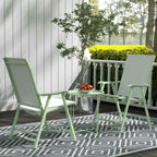 Outsunny Garden Table with Removable Tray and Folding Steel Legs, Ø46x50 cm, Green
