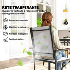 Outsunny 5-Piece Garden Set with 4 Stackable Chairs and Tempered Glass Table with Umbrella Hole, Light Grey