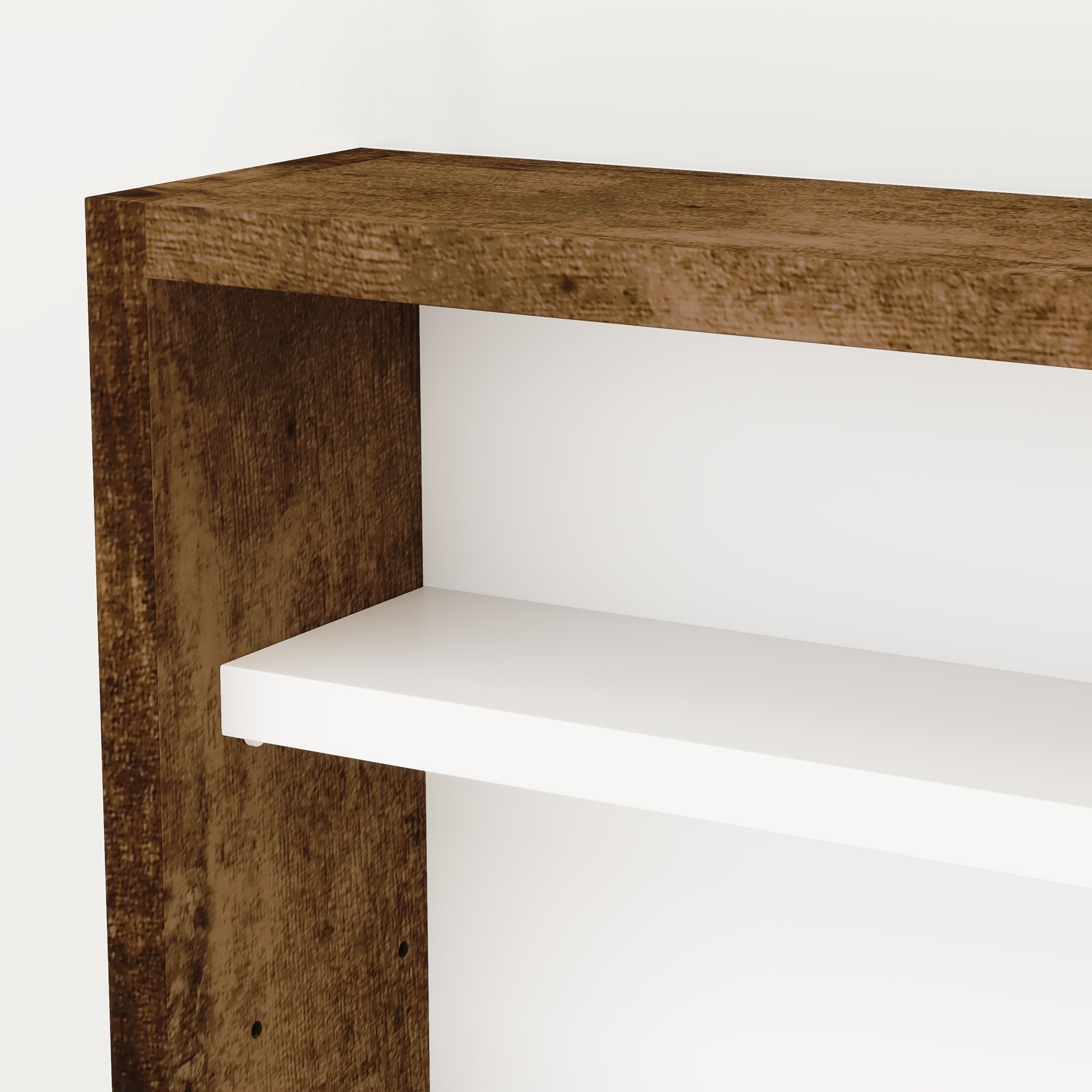 4-Tier Adjustable Display Cabinet, Wall-Mounted Glass and Wood Display Case, 80x9.5x60 cm, Brown