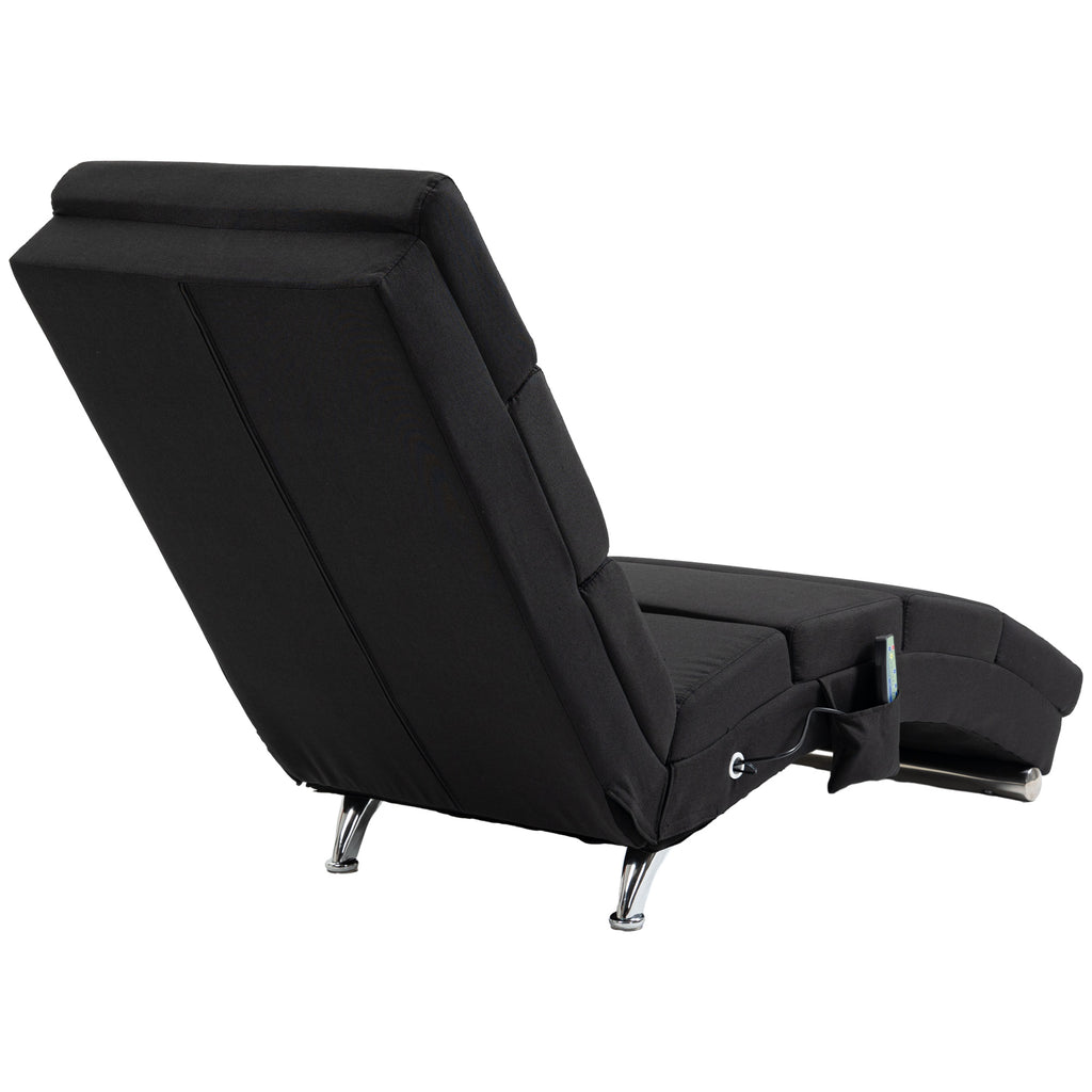 HOMCOM Massage Chair with 8 Vibration Points and Heating, 5 Modes, Timer and Remote Control, Black