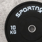 SportNow Set of 2 10kg gym discs for barbell and dumbbells with Ø5cm, black attack - Borgè