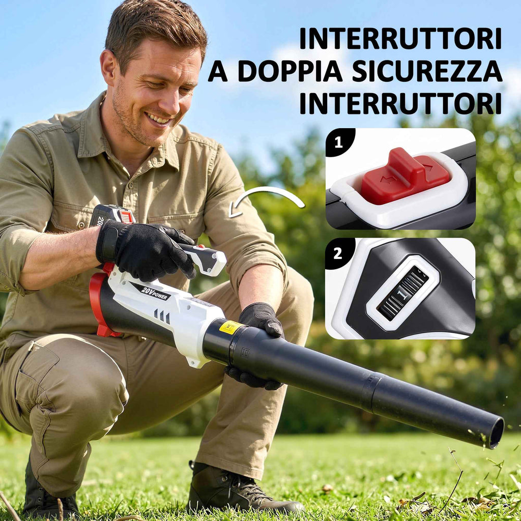 Outsunny Cordless Leaf Blower with 4000mAh Battery and Charger, 18V, Lightweight with 6 Speed Levels