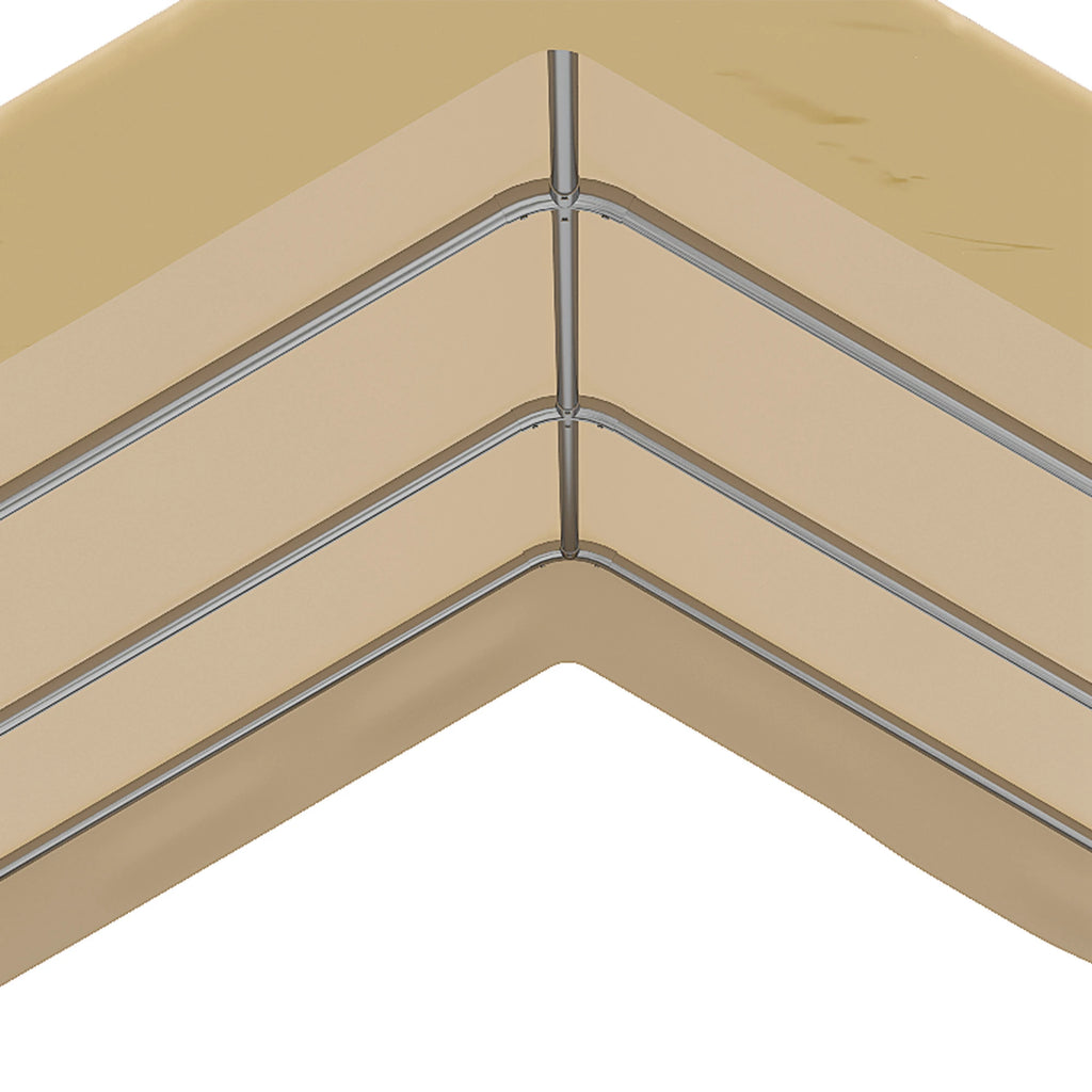 Steel and PE Garden Tent for Small and Medium Cars, 600x295x265-310 cm, Beige - Borge' Group Limited