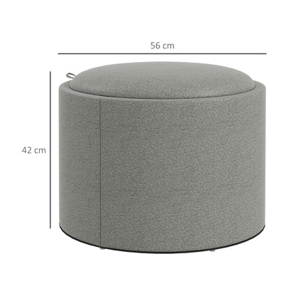 Homcom pouf 120 kg Max Linian effect container with limelight, in MDF, 56x56x42 cm, gray