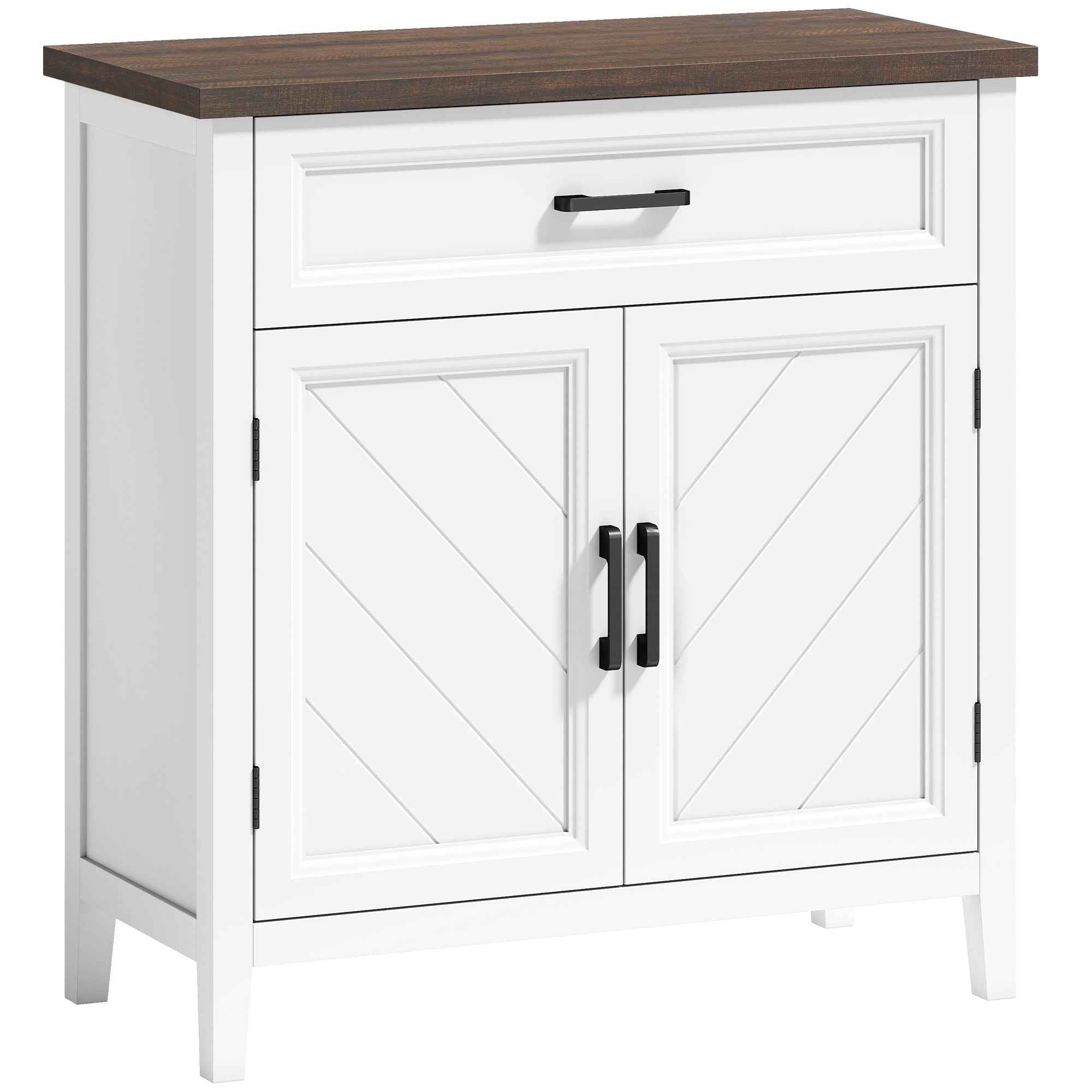 HOMCOM Modern Rustic Sideboard with Adjustable Shelf, Storage Space and 2 Doors.