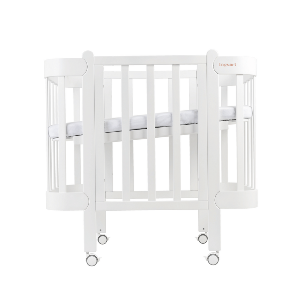NIKA Convertible Cot – All White - Grows with Your Child from Birth to 5 Years
